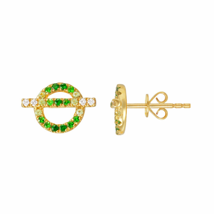 Boucles d'oreilles Omega - Diamant Grenat Saphir Vert – Image 2
