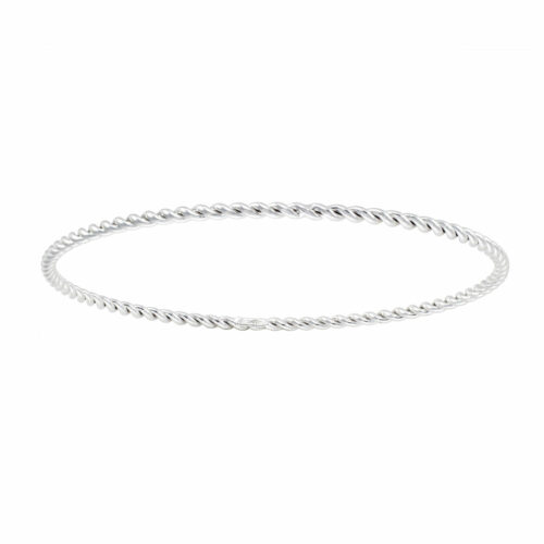 Bracelet jonc torsadé or blanc