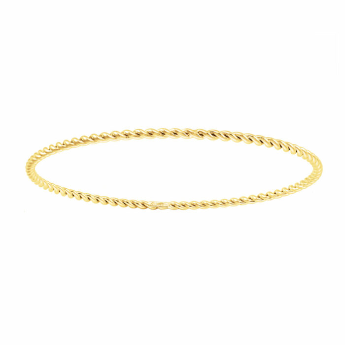 Bracelet jonc torsadé or jaune