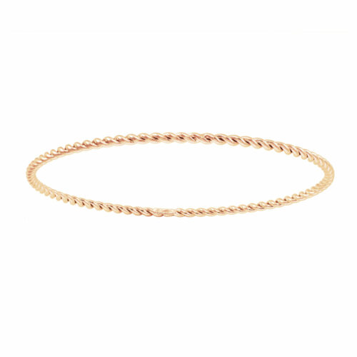 Bracelet jonc torsadé or rose