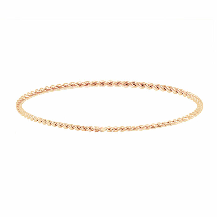 Bracelet jonc torsadé or rose