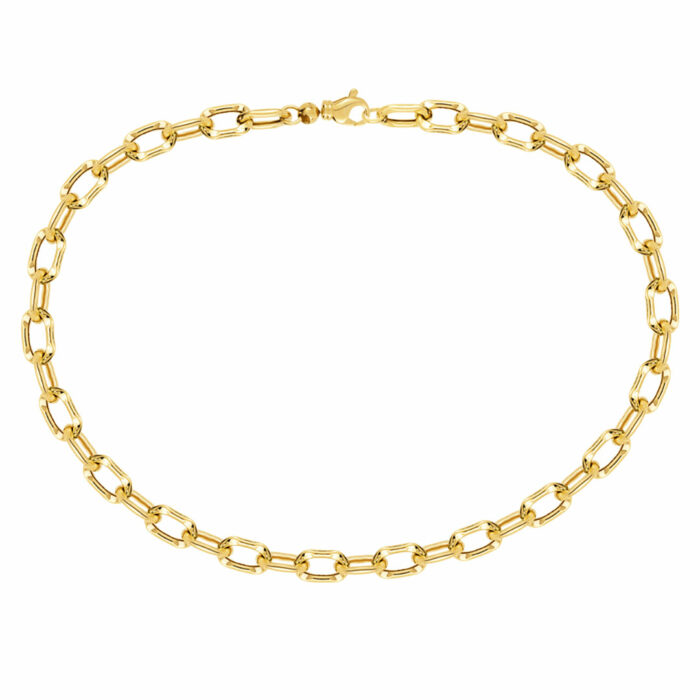 Collier Maillon Diamanté Or 8mm