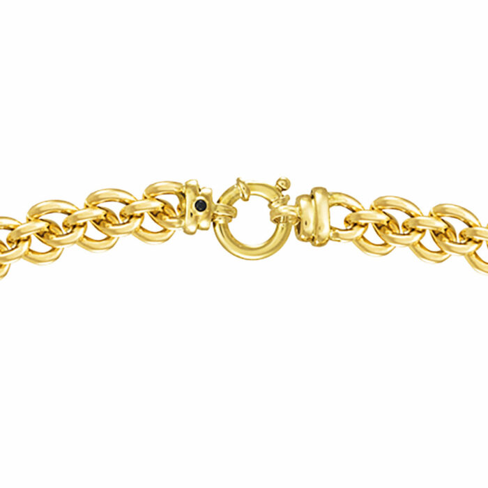 Collier Double Gourmette 10mm Or – Image 3
