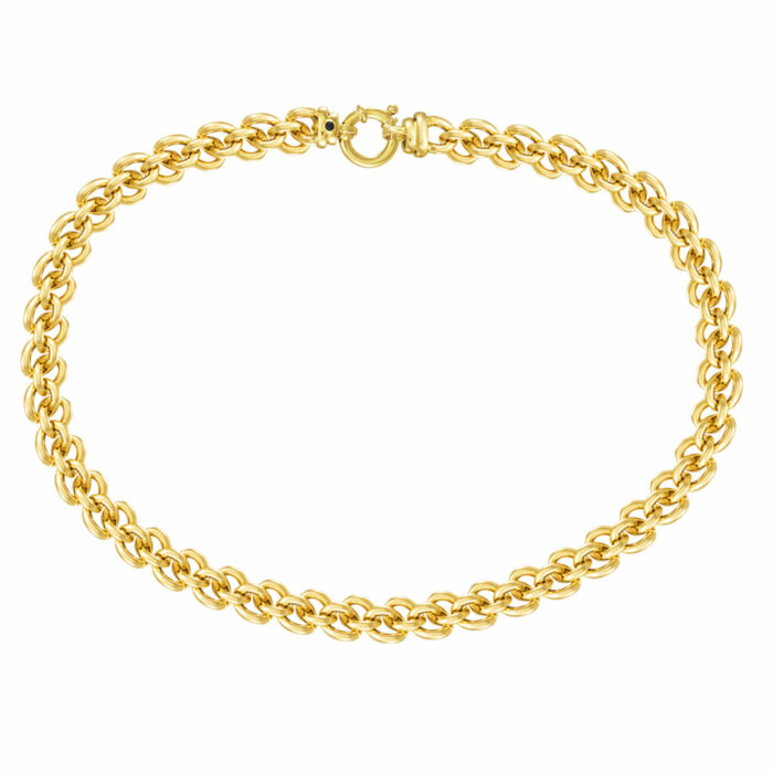 Collier Double Gourmette 10mm Or