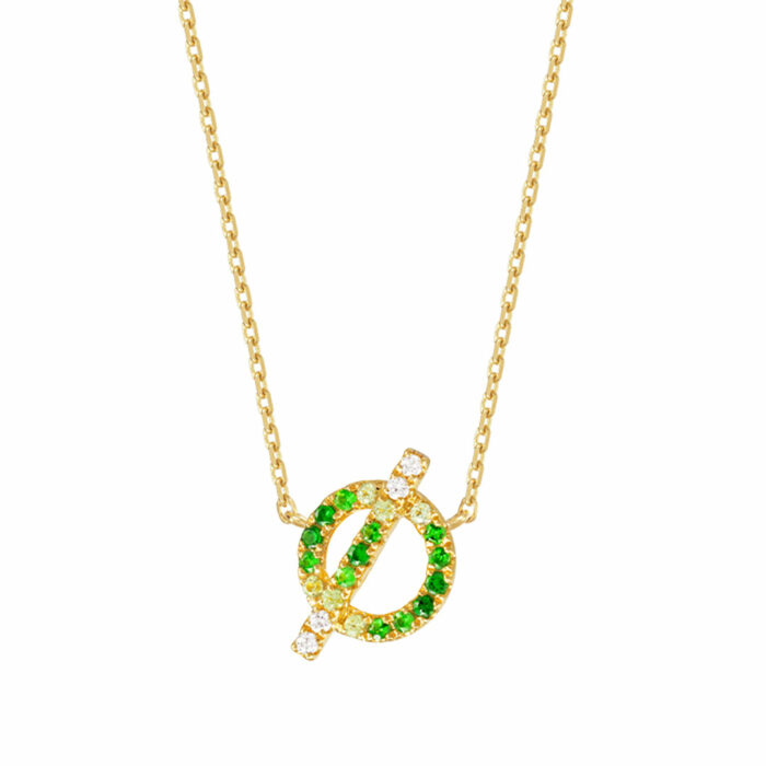 Collier Omega - Diamant Grenat Saphir Vert