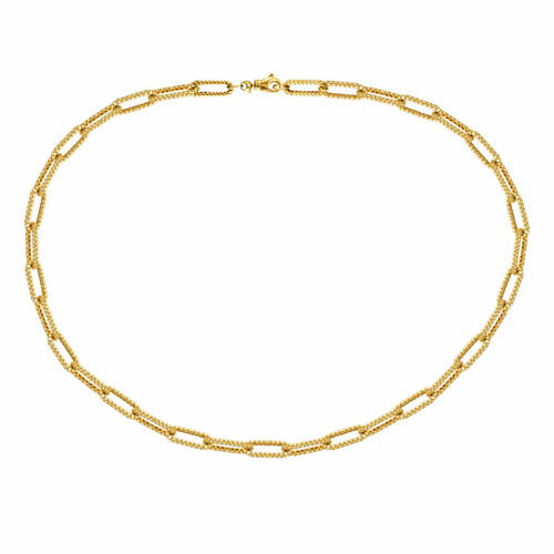 Collier Maille Rectangle 6mm Or