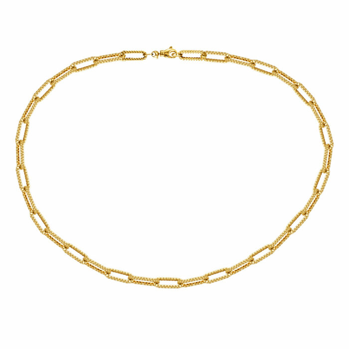 Collier Maille Rectangle 6mm Or