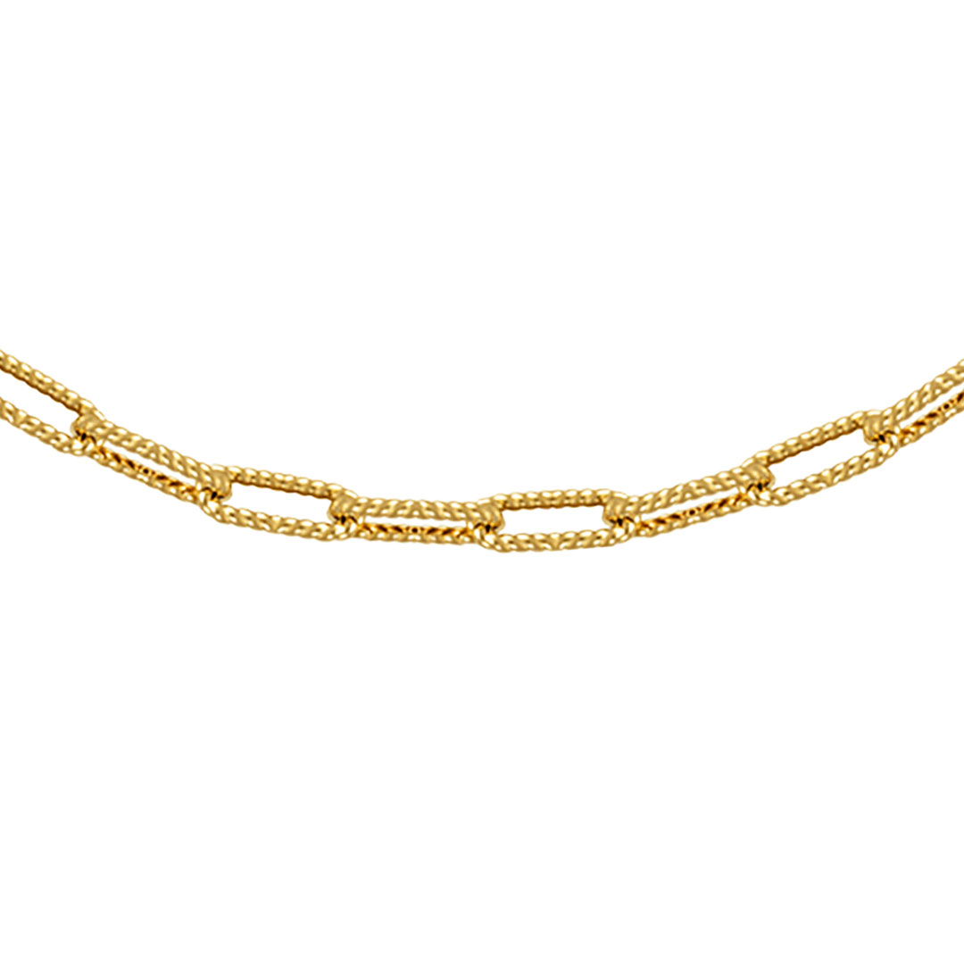 collier-maille-godronnee-or Collier Maille Rectangle 6mm Or