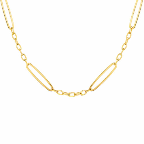 Sautoir Grande Maille Alternée Or