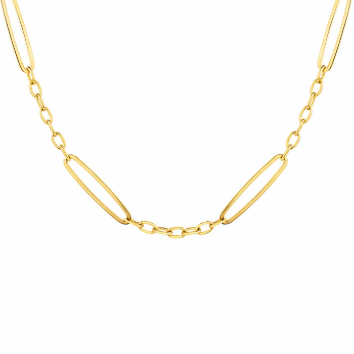 Sautoir Grande Maille Alternée Or