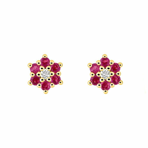 Boucles oreilles etoile rubis