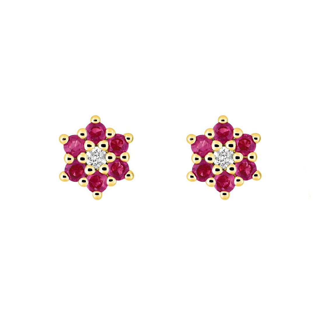 Boucles oreilles etoile rubis