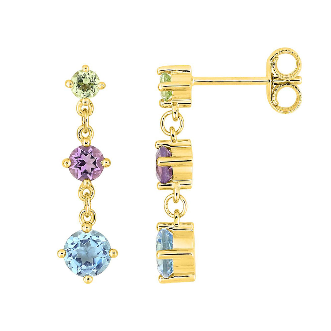 boucles-27409 Boucles d'oreilles amethyste peridot