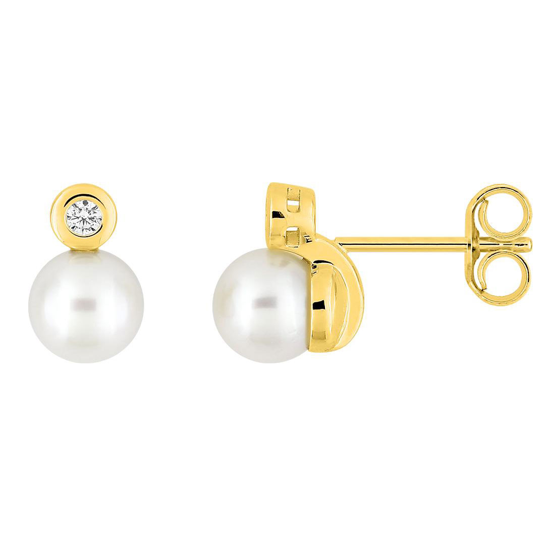 boucles-27425 Boucles d'oreilles perle diamant
