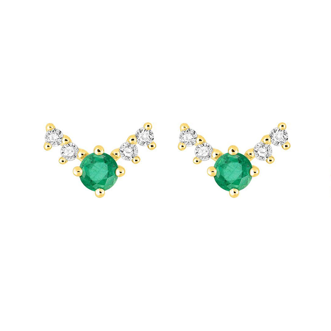 puces oreilles emeraude diamant