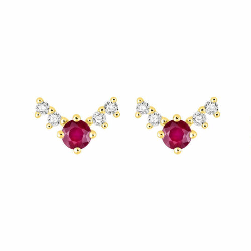 puces oreilles rubis diamant