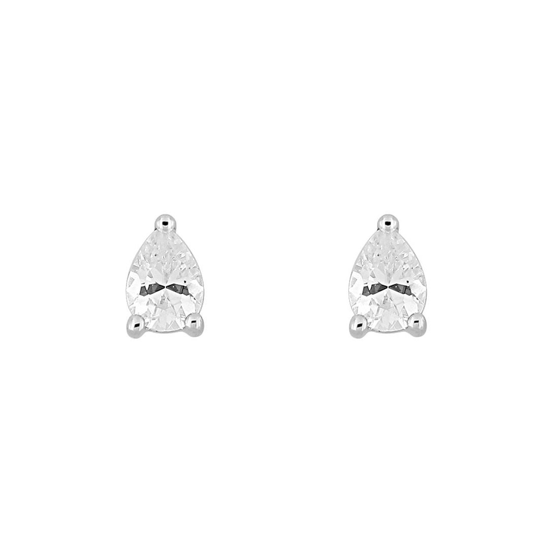 puces d'Oreilles Poire Diamant 0,30 Carat