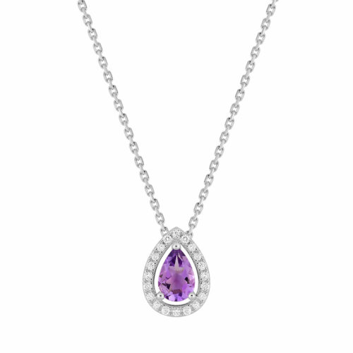 Collier goutte amethyste Diamant