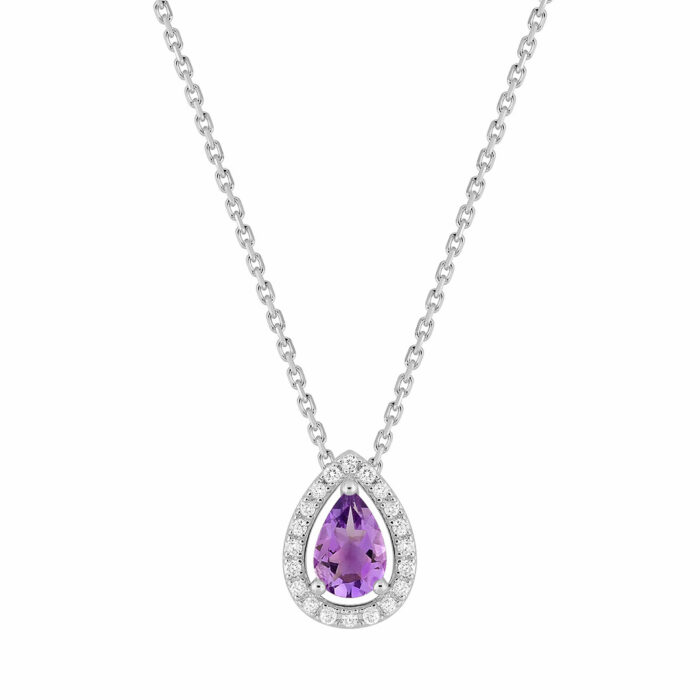 Collier goutte amethyste Diamant
