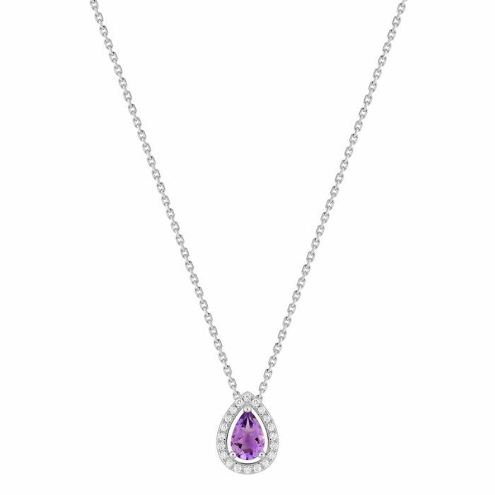 Collier goutte amethyste Diamant
