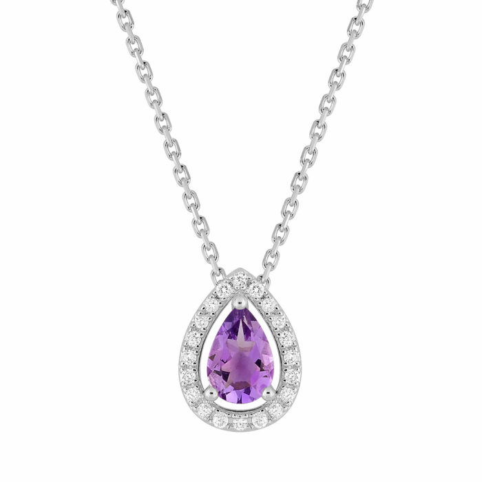 Collier goutte amethyste Diamant