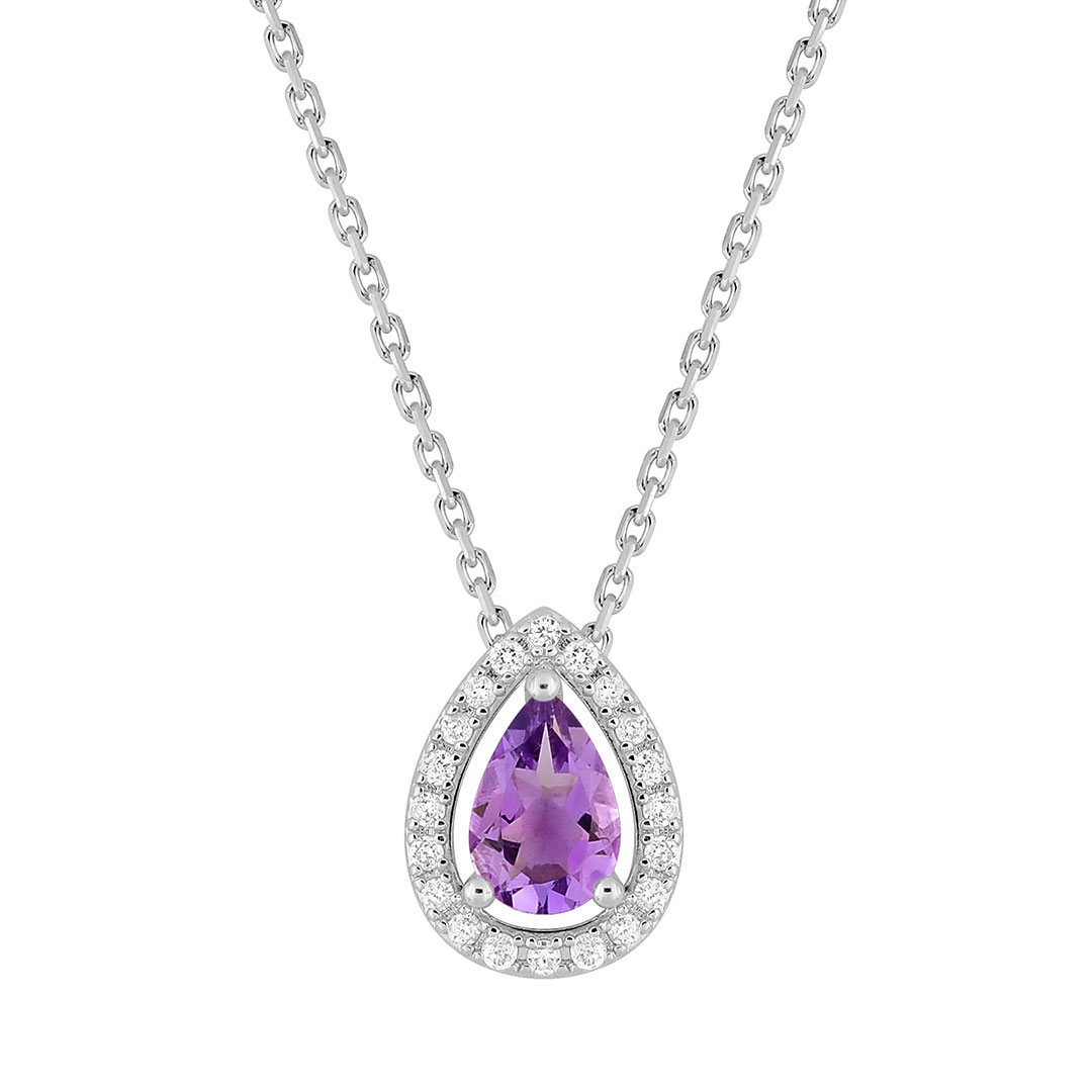 collier-amethyste-37578 Collier goutte Améthyste Diamant