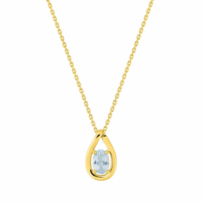 Collier Goutte Aquamarine