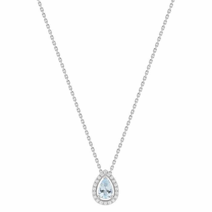 Collier goutte Aigue-Marine Diamant