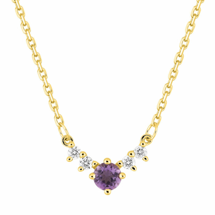 collier amethyste diamant
