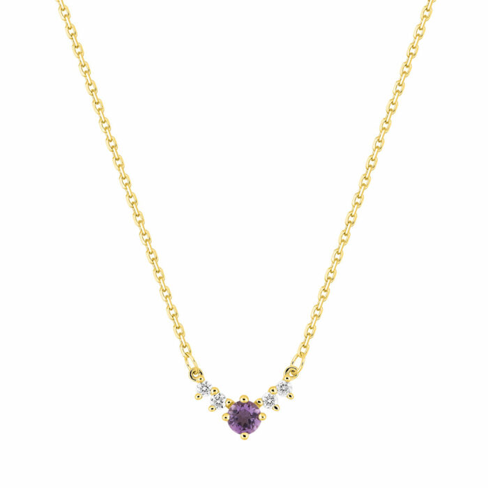 collier amethyste diamant