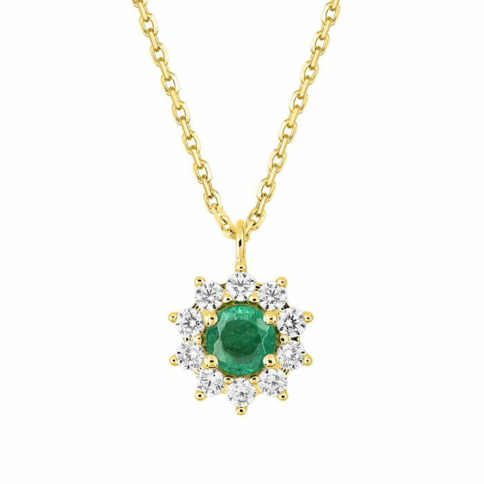 Collier marguerite emeraude