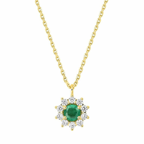 Collier marguerite emeraude