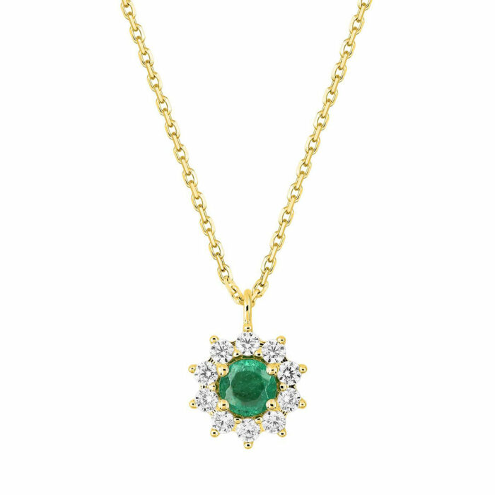 Collier marguerite emeraude