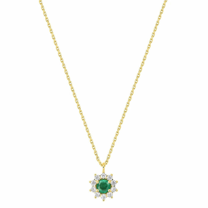 Collier marguerite emeraude
