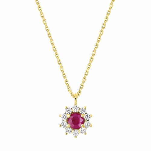 Collier marguerite rubis