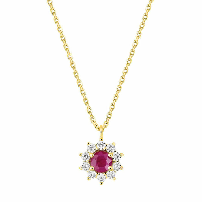 Collier marguerite rubis