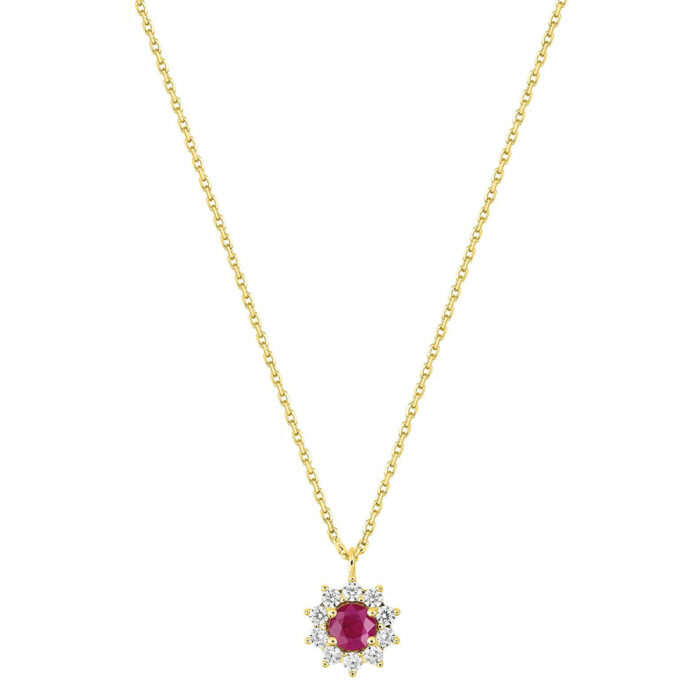 Collier marguerite rubis