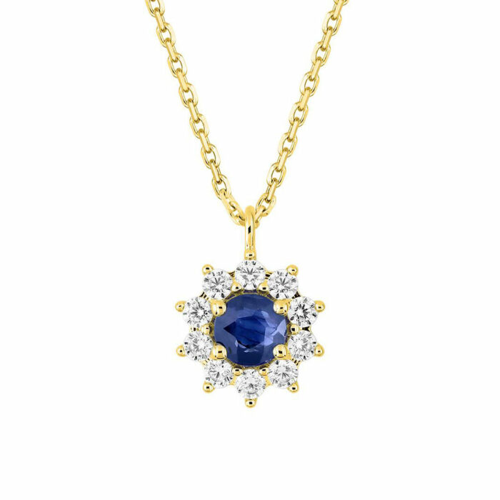 Collier marguerite saphir