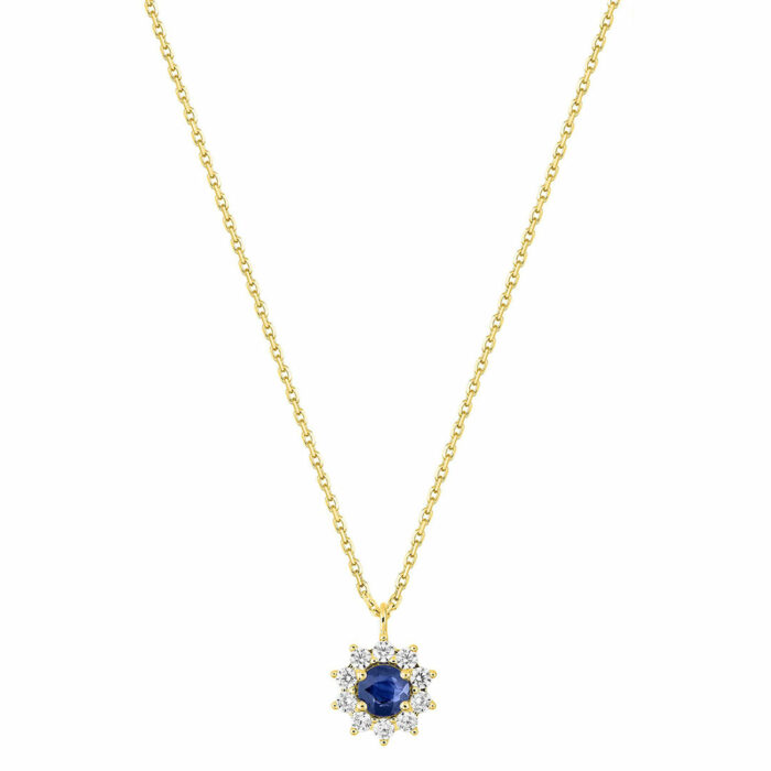 Collier marguerite saphir