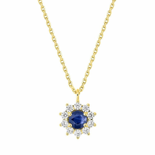 Collier marguerite saphir