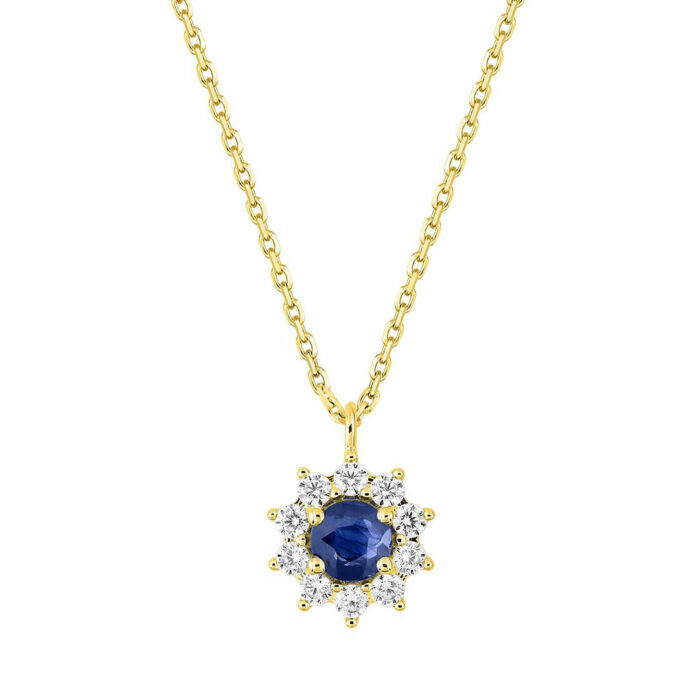 Collier marguerite saphir