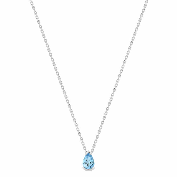 Collier Poire topaze Or blanc