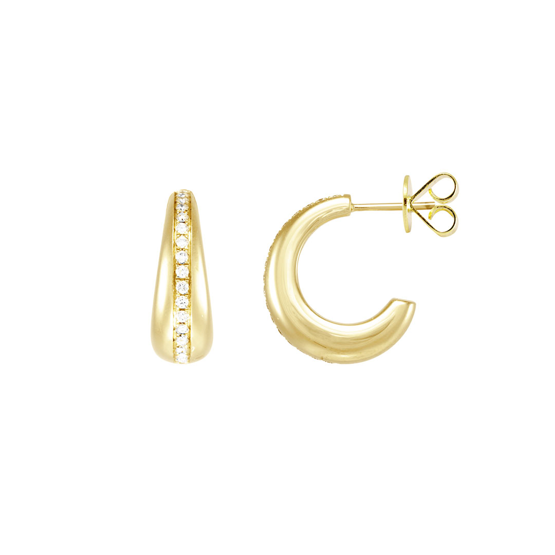 creoles-diamant-moderne Demi creoles diamant or jaune