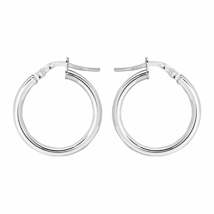 Créoles or blanc diamètre 10mm