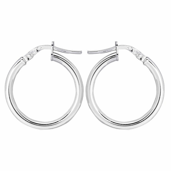 Créoles or blanc diamètre 15mm