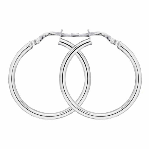 Créoles or blanc diamètre 20mm