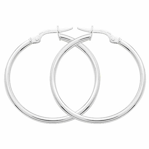 Créoles or blanc diamètre 25mm