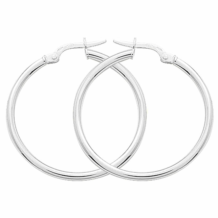 Créoles or blanc diamètre 25mm