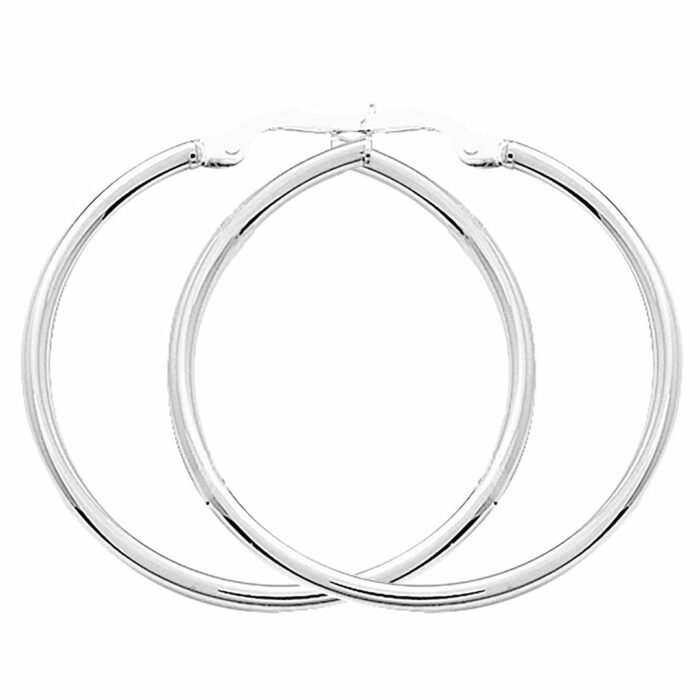 Créoles or blanc diamètre 30mm