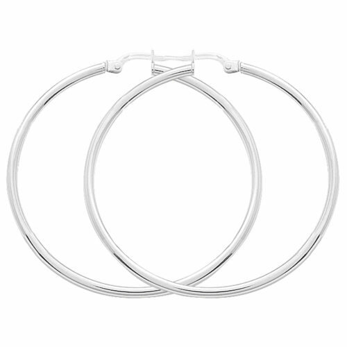 Créoles or blanc diamètre 40mm